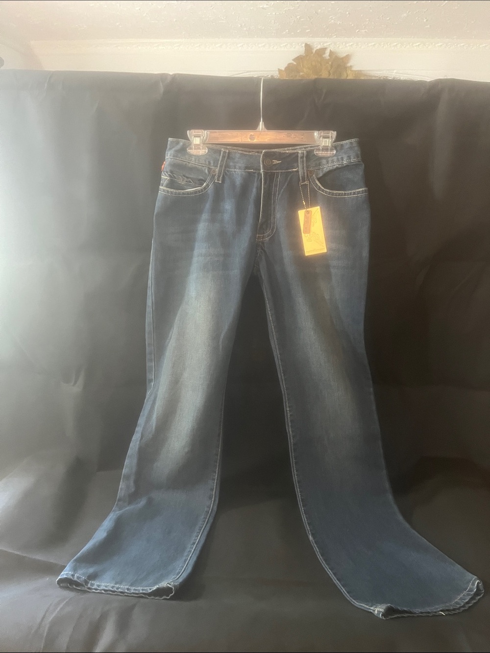 Robin's Jean Dark Indigo Flare Wide-Leg Jeans